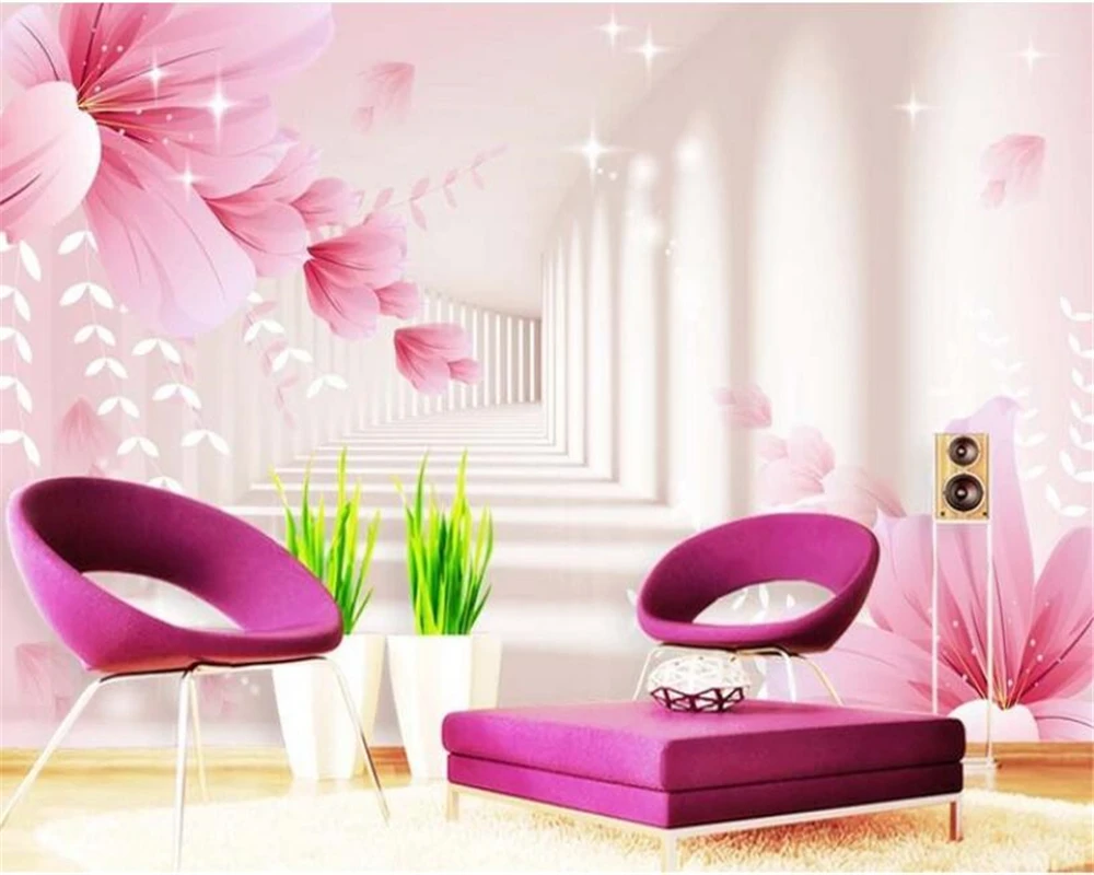

Custom 3d photo wallpaper Dreamy fashion flower 3D stereoscopic TV background wall decoration wallpaper for walls 3 d Beibehang