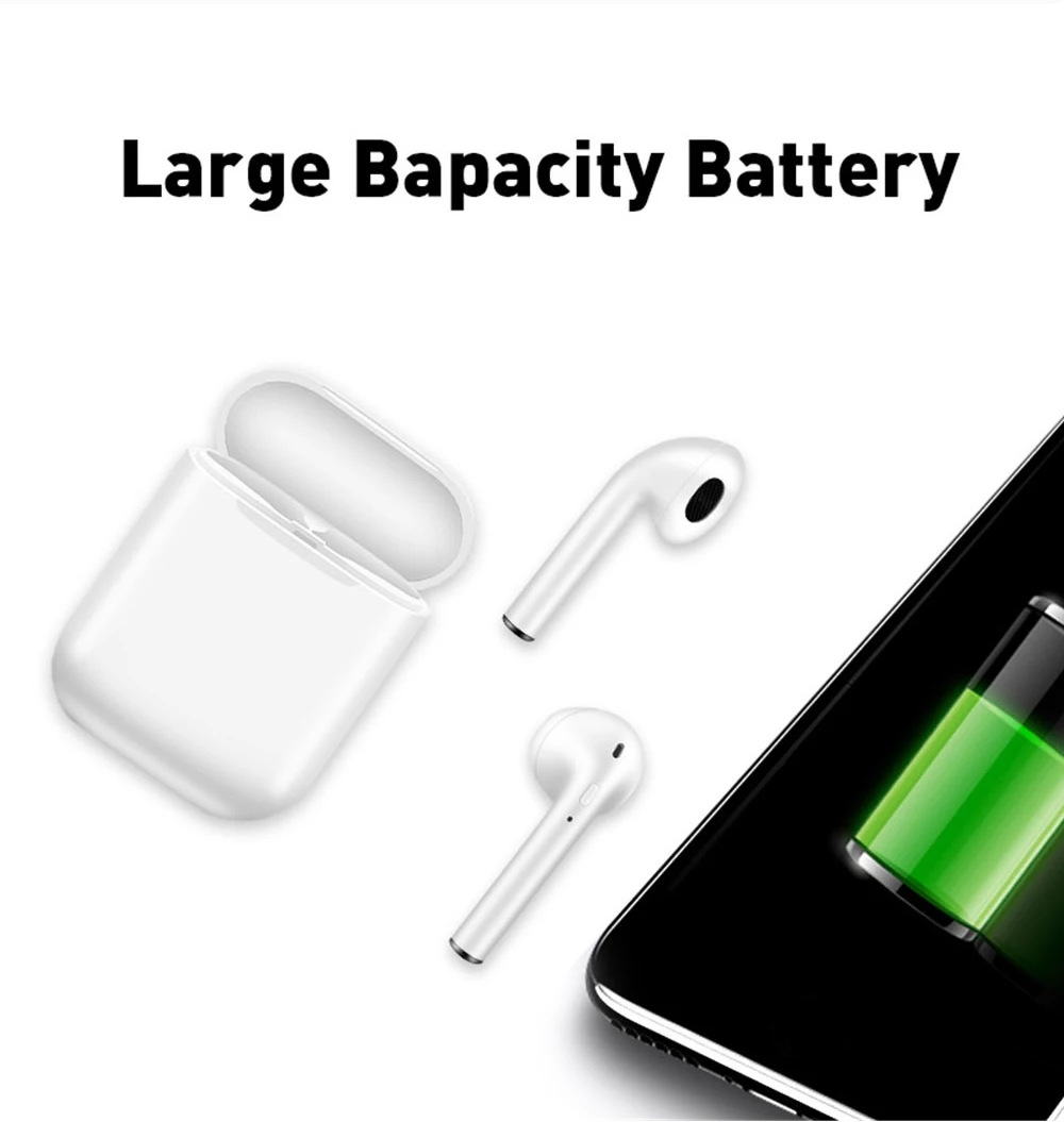 i8 i8P TWS Wireless Bluetooth Earbuds Earphone vs i8 i7 for iPhone X Android samsung s7 s8 s9 with Retail Package