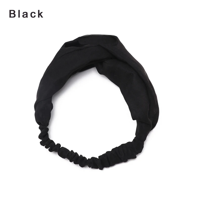 Black 1 шт., модная повязка на голову в клетку с узлом, эластичная повязка на волосы "тюрбан", повязка на голову для женщин и девушек, полосатая повязка на голову, головные уборы, аксессуары для волос - Цвет: Black