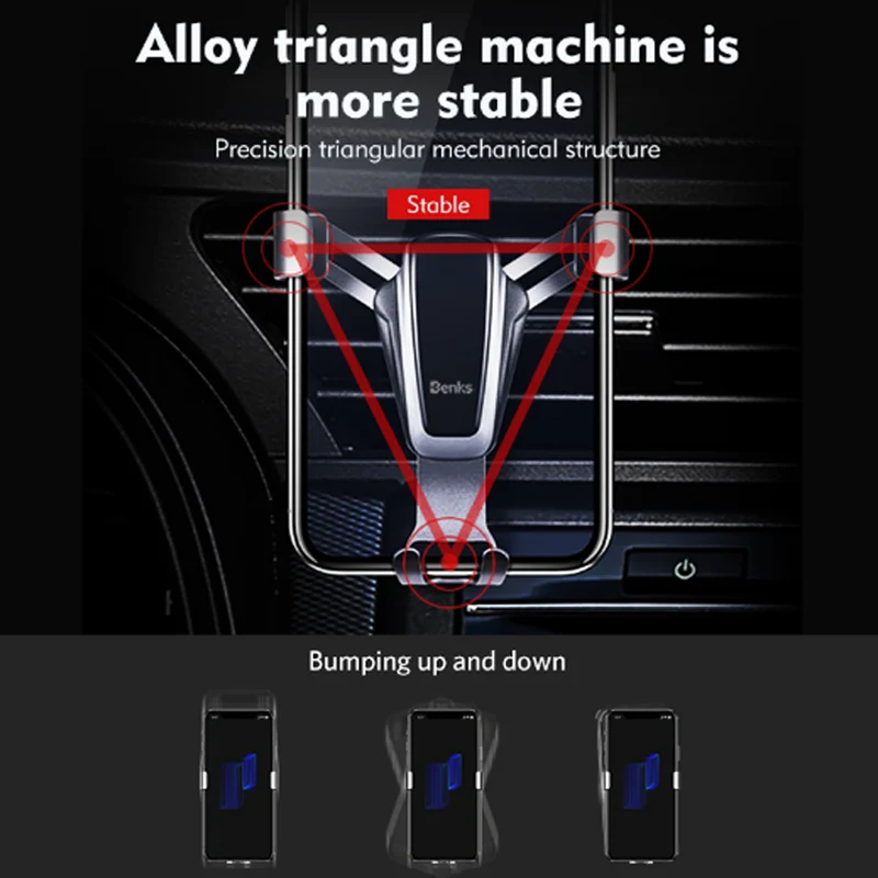 Benks Gravity Телефон Автомобильный кронштейн Стенд Air Vent держатель для samsung iphone X XS XR 8 10