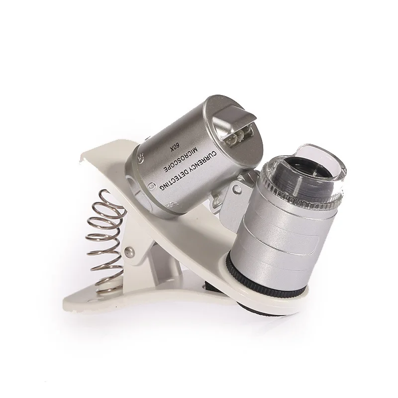 Мобильный Телефон Микроскоп Лупы СВЕТОДИОДНЫЕ 60X Для Сотовых Телефонов УФ