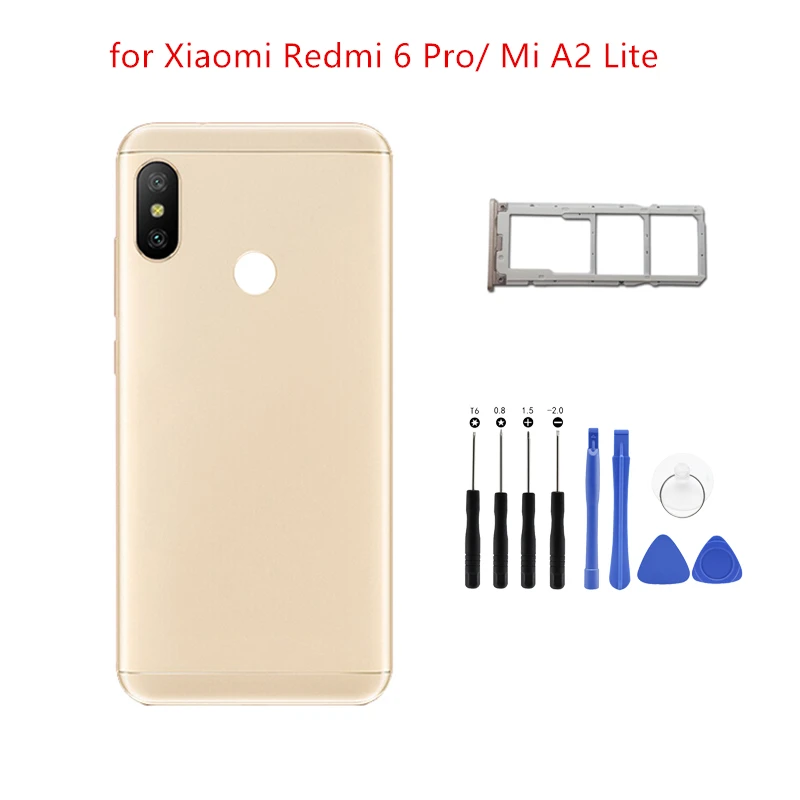Для Xiaomi Mi A2 Lite/Redmi 6 Pro задняя крышка для аккумулятора корпус задней двери + боковой