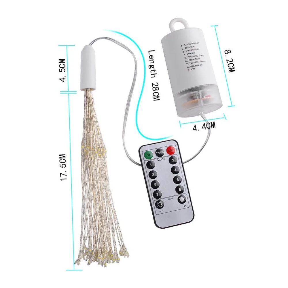 DIY Foldable Bouquet Shape LED String Lights Firework Battery Operated Decorative Fairy for Garland Patio Wedding Parties | Лампы и