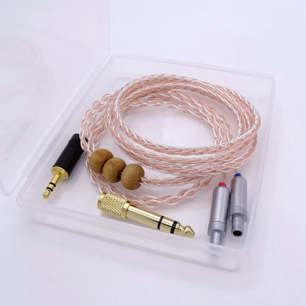 1,2 метров DIY Hi-end 5n 4+ 4 Hybrid Pcocc посеребренный кабель для наушников для SENNHEISER HD800