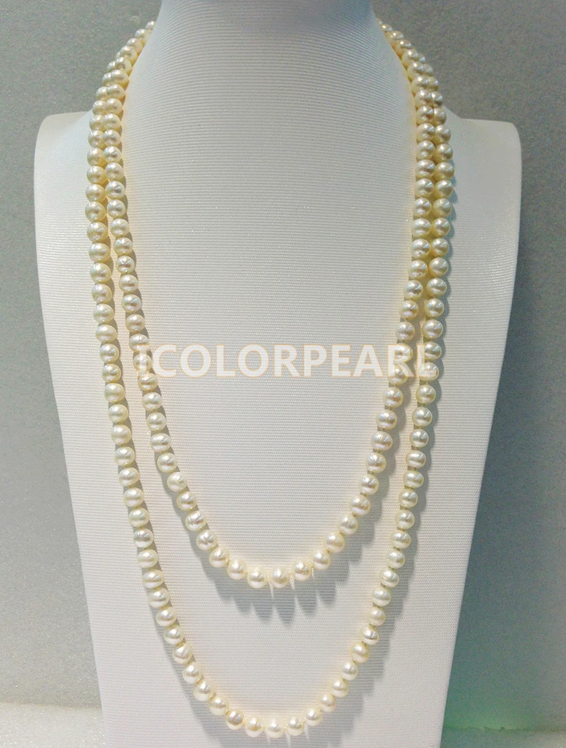 Ожерелье WEICOLOR из пресноводного жемчуга 125 130 см 6 7 мм|sweater necklace|necklace necklacefreshwater pearl