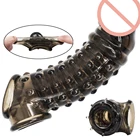 Реалистичный презерватив, увеличительный рукав, увеличительные презервативы, утолщенный мужской член в гранулах, многоразовые насадки на пенис удлинитель фаллоимитатора игрушки