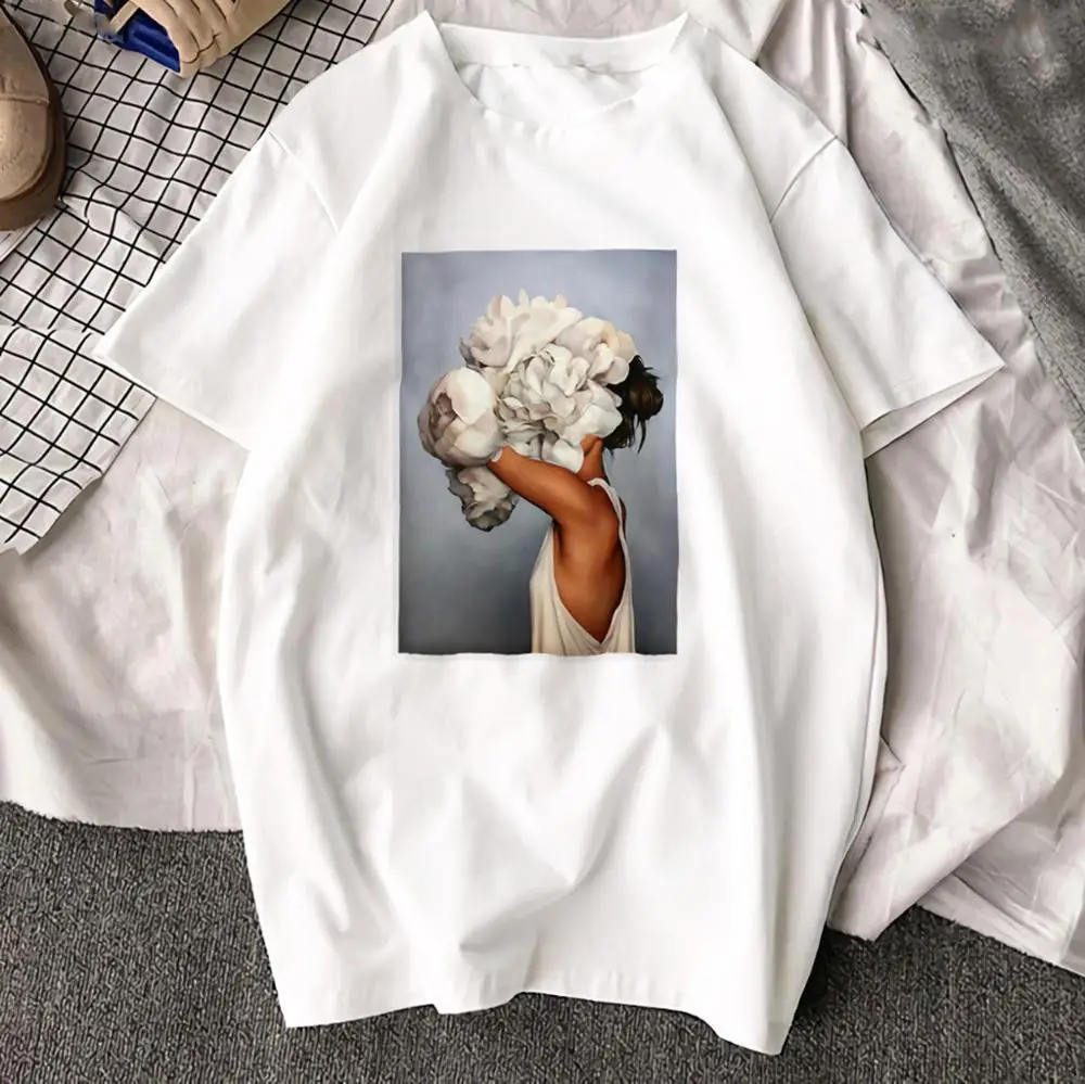 Женская футболка с круглым вырезом и перьями размера плюс летний Повседневный