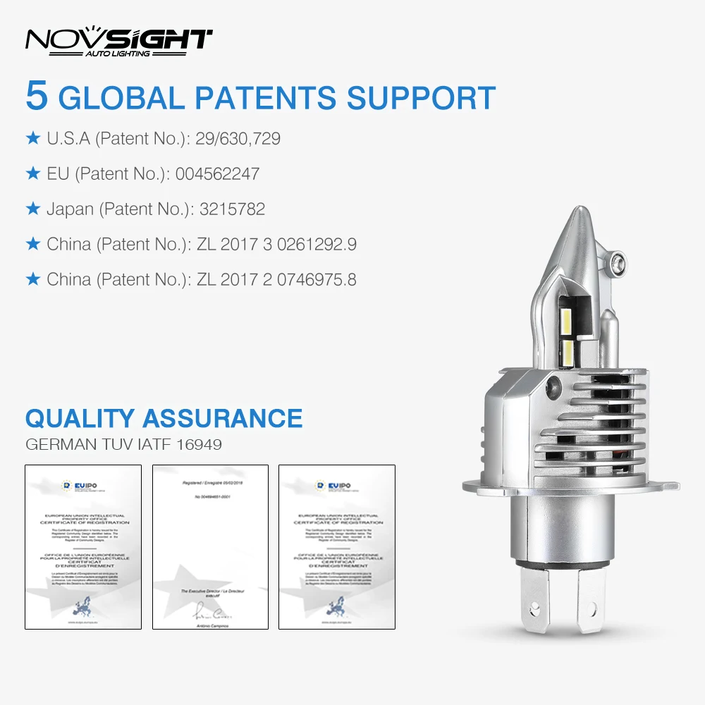 1:1 дизайн NOVSIGHT H4 светодиодный H7 H11 H16JP 9005 9006 9012 P13 PSX24W PSX26W 50 Вт 10000LM 6500 к туман светильник