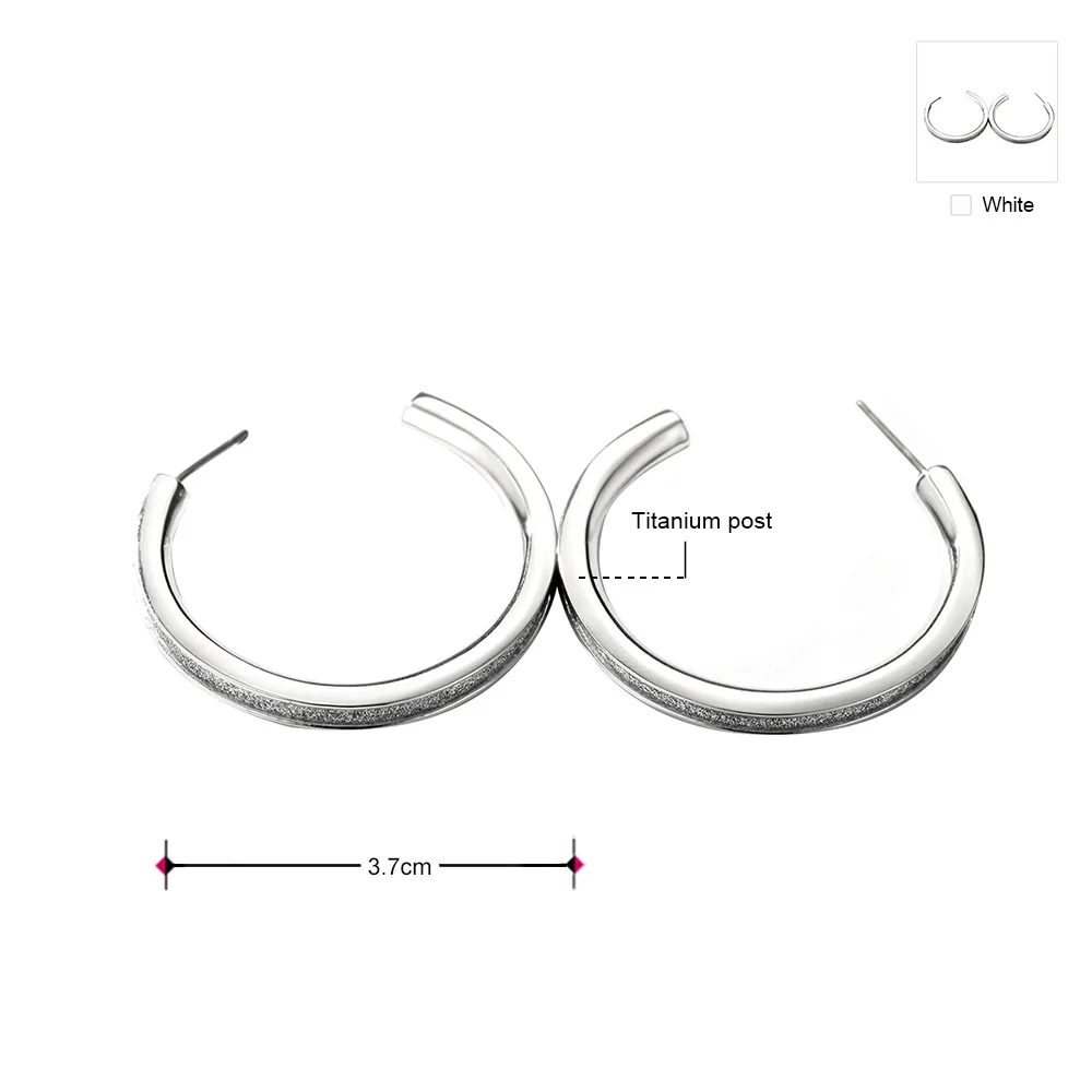 Neoglory Модные посеребренные большие круглые серьги кольца для девочек