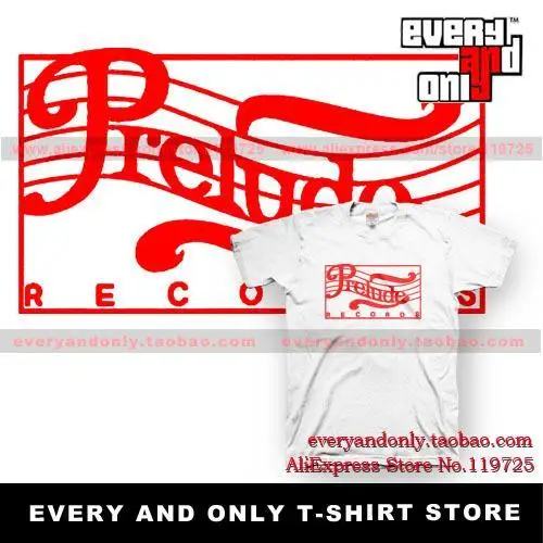 Prelude Records T Shirt Jazz Soul Funk Vintage Sheet music Cotton T-shirt Tee Clothing | Мужская одежда