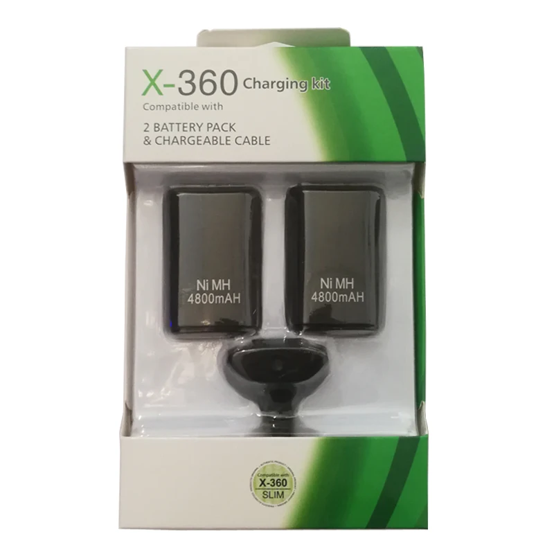 2 шт. 4800 мАч батарея для Xbox 360 Аккумуляторы Ni MH беспроводной контроллер геймпад