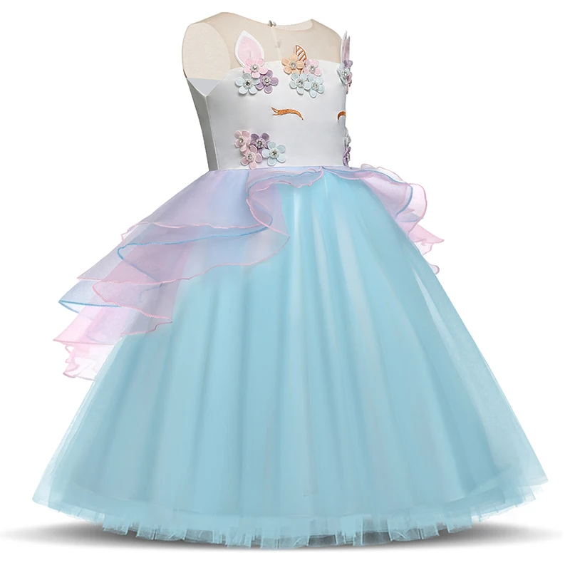 Нарядные костюмы принцессы для девочек vestido unicornio платья детей детское