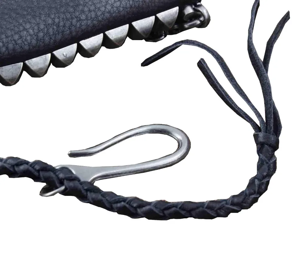 Мужской кошелек на молнии Байкерский панк кожаный длинный с цепочкой | Багаж и