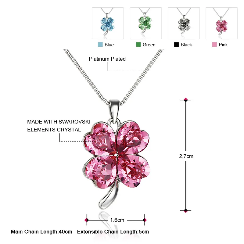 Neoglory MADE WITH SWAROVSKI ELEMENTS Хрустальный цветок клевера красочные Подвески для Для