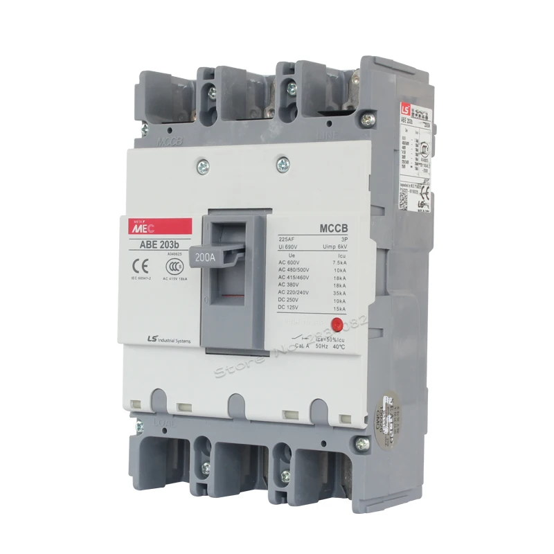50A 60A 75A 100A 125A 150A 175A 200A 225A литом корпусе 3 P 3 pole 50 Гц 600 В ABE-203b