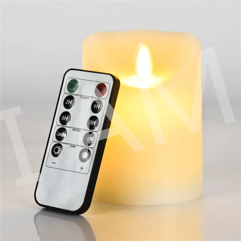 Электронный Беспламенного горит свеча + 10 ключи Дистанционное