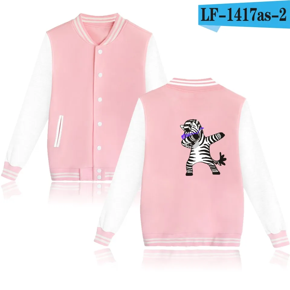 Pink and White Куртка-бомбер с забавным принтом панды, собаки, кошки, единорога, casaco masculino, Мужская и Женская бейсбольная куртка, розовая, jaqueta feminina - Цвет: Pink and White