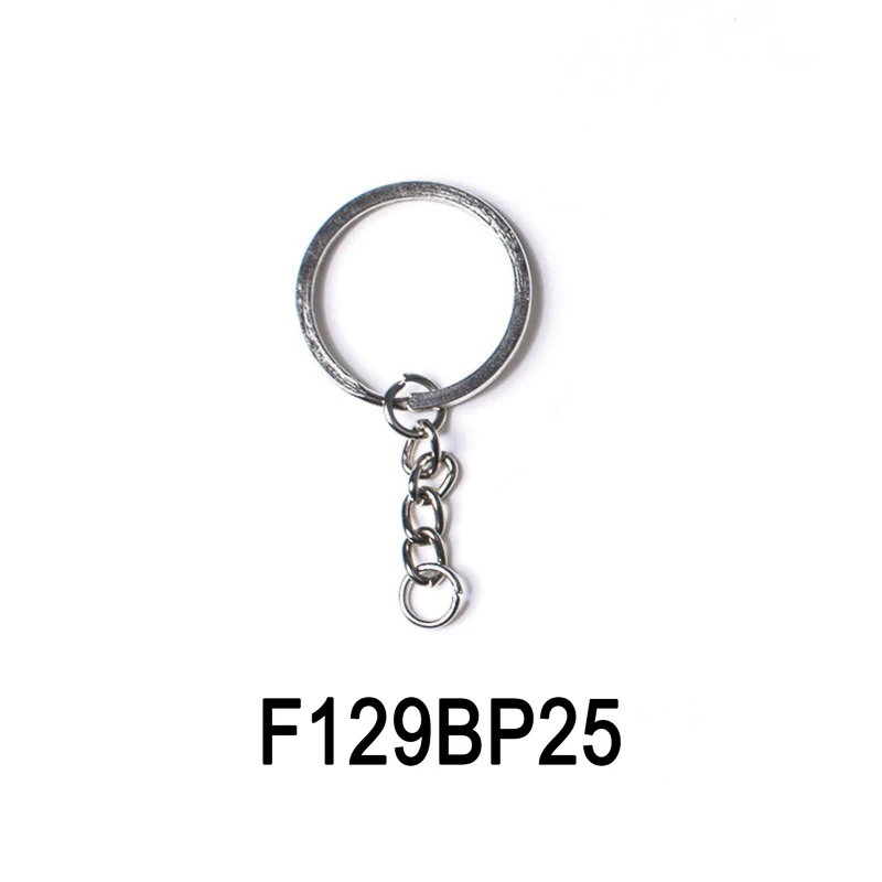 REGELIN 25/30mm Polished Silver Color Keyring Keychain Split Ring with Short Chain Key Rings Women Men DIY Accessories | Украшения и