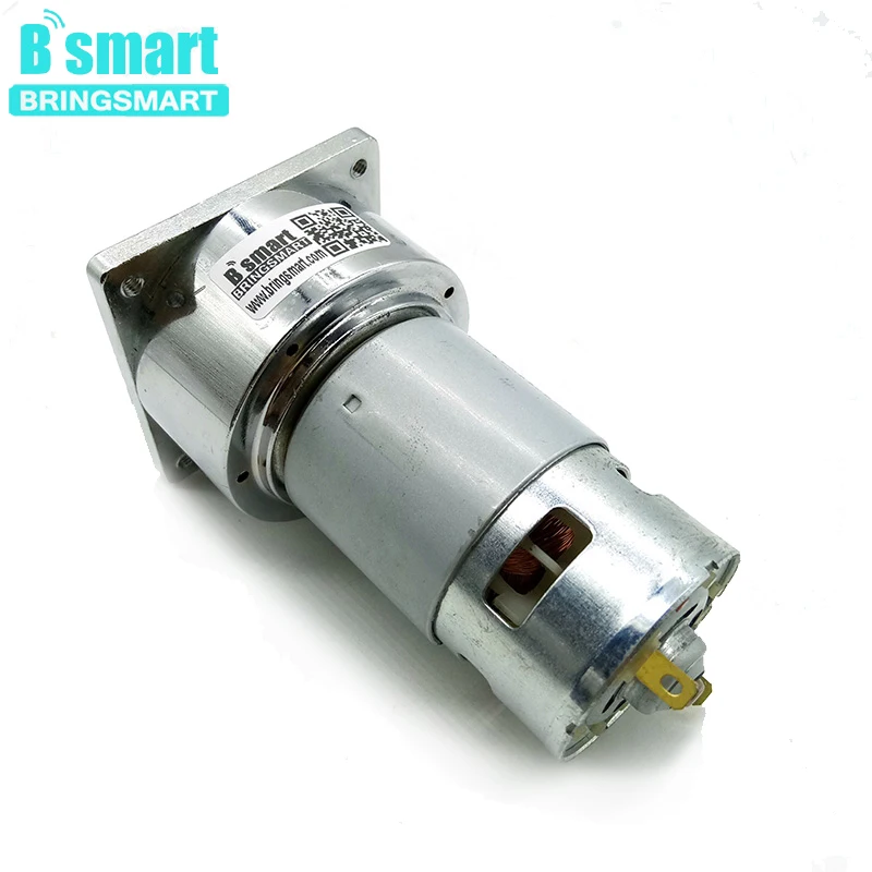 Bringsmart 60GA775 с высоким крутящим моментом 12 вольтового источника электропитания постоянного тока 12 вольт и 24 вольт Шестерни мотор с Высокоточный шариковый подшипник редуктор двигателя небольшой