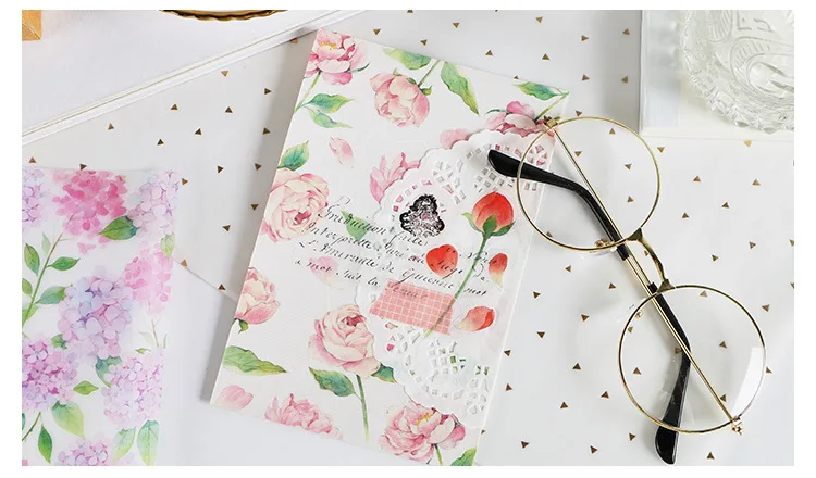 8 штук упак. цветочный фон Vellum наклейки для скрапбукинга DIY Journal