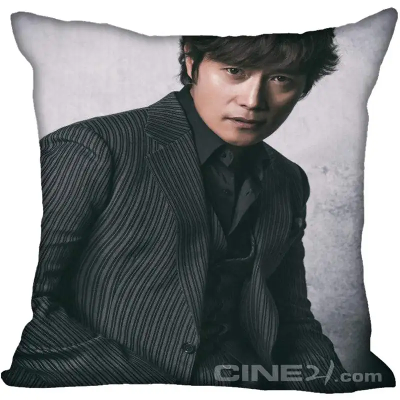 4 На заказ Kpop Lee Byung hun печатные квадратные шелковые наволочки 40x40 см, 35x35 см одна сторона атласная Наволочка логотип - Цвет: 4