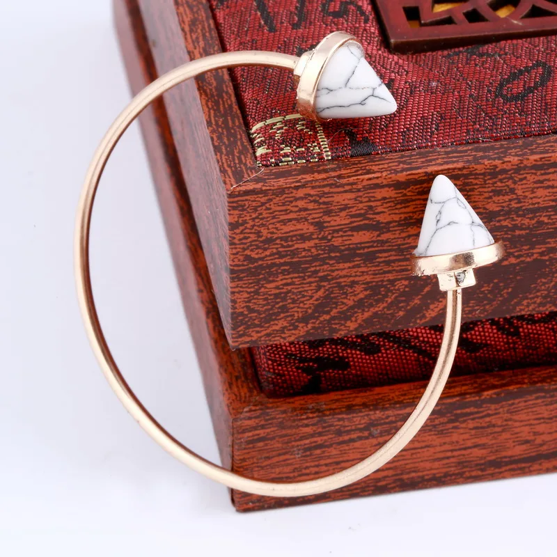 Женский Браслет манжета с искусственным мрамором и мозаикой|stone charm bracelets|charm