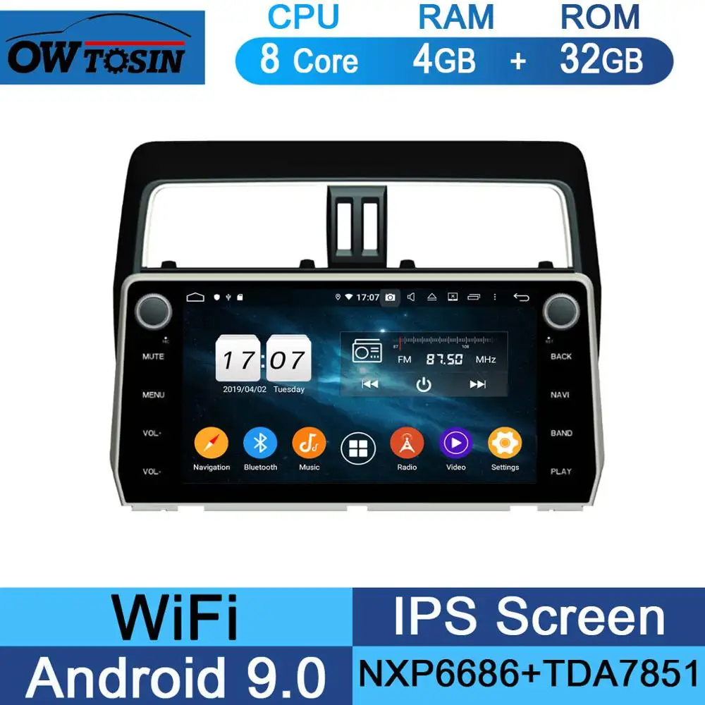 32G 10," ips Android 9,0 8 ядерный 4G+ 64G Автомобильный мультимедийный плеер для Toyota Land Cruiser Prado gps Радио DSP CarPlay Parrot BT - Цвет: 32G
