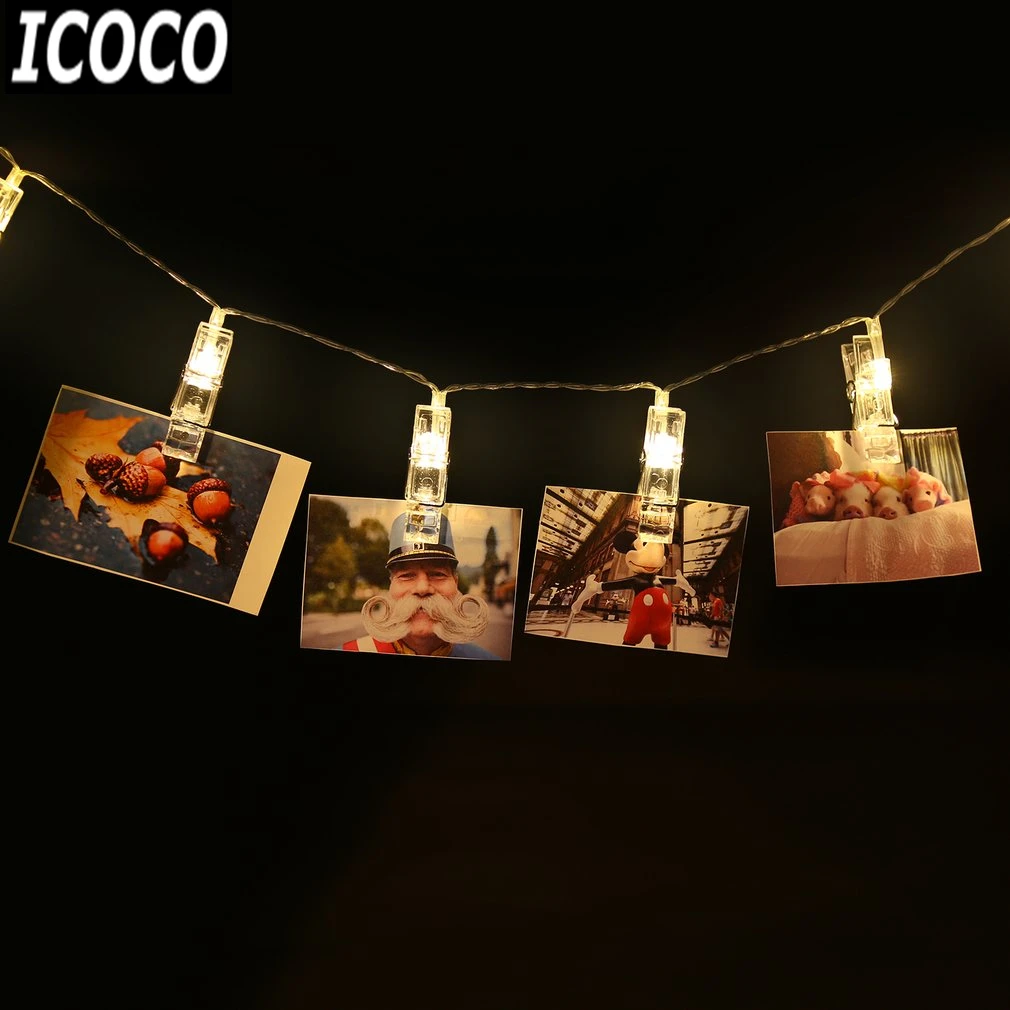 ICOCO 1 шт. 20LED 3XAA 2 м зажим для батарей световые Струны фото стены Свадебная