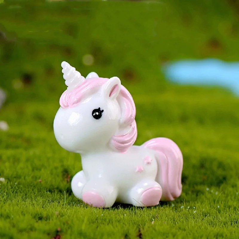 Полихром Единорог мох icrolandschaft украшения ручной работы и орнамент подарок мини