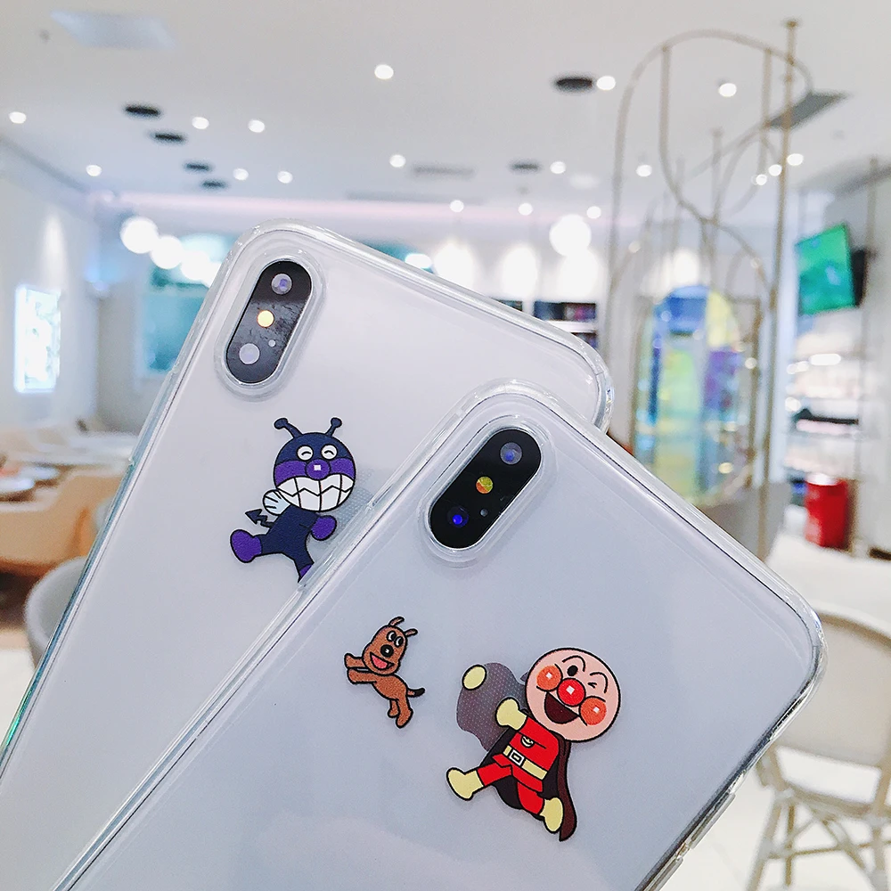 Модный классический Anpanman из мультфильма Простой Прозрачный чехол для iphone 8 7 6 6s Plus