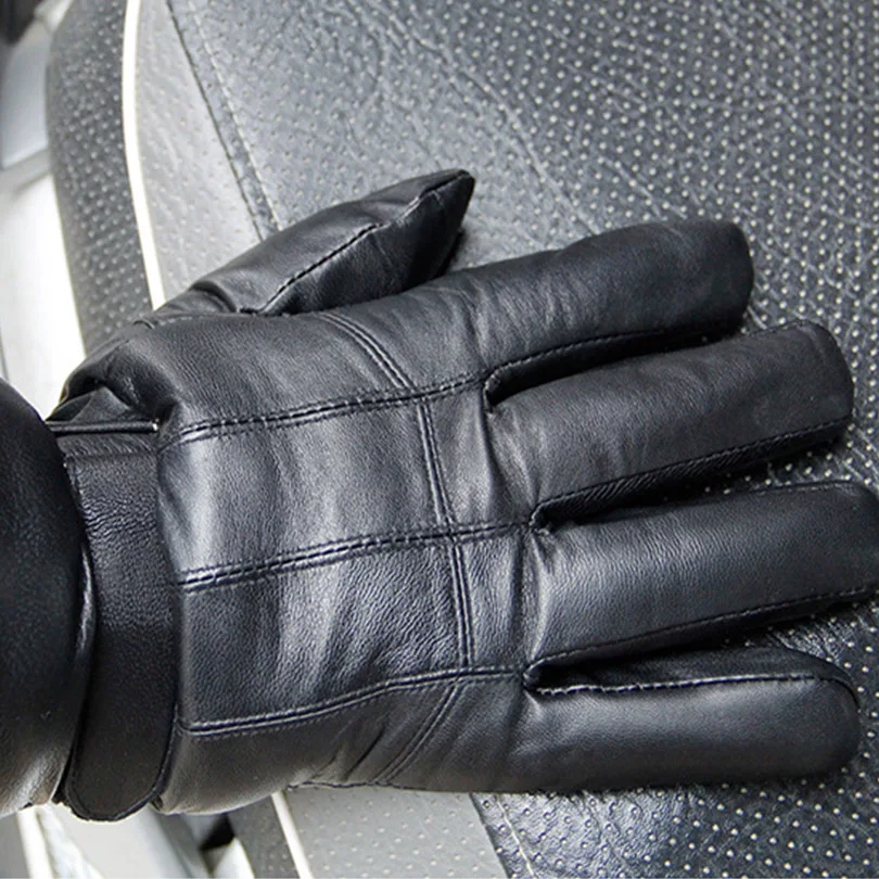 Мужские перчатки из овечьей кожи однотонные натуральной для мужчин 2018 модные