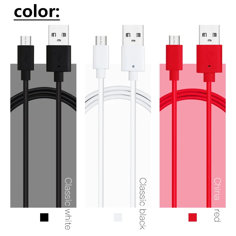 100 шт./лот Micro USB кабель высокоскоростной USB 2,0 A штекер для Micro B кабель для синхронизации и зарядки для samsung Xiaomi Honor Android