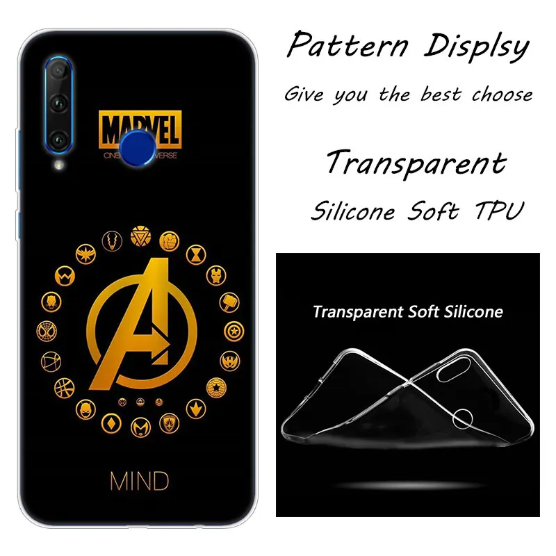 Роскошный мягкий силиконовый чехол для телефона Marvel Comics для huawei Honor 20 20i 10 9 8 Lite 8X 8C 8A 8S 7S 7A Pro View 20 Модный чехол