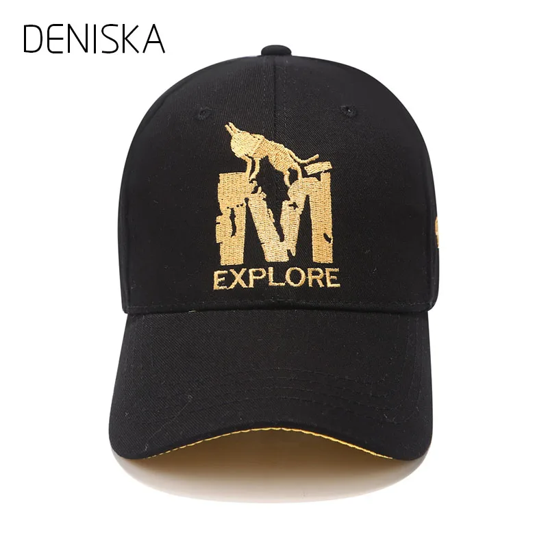 DENISKA 2018 Baseball Cap New Letter M Wolf Print Cotton Hat Sport cap Men Women Snapback | Аксессуары для одежды
