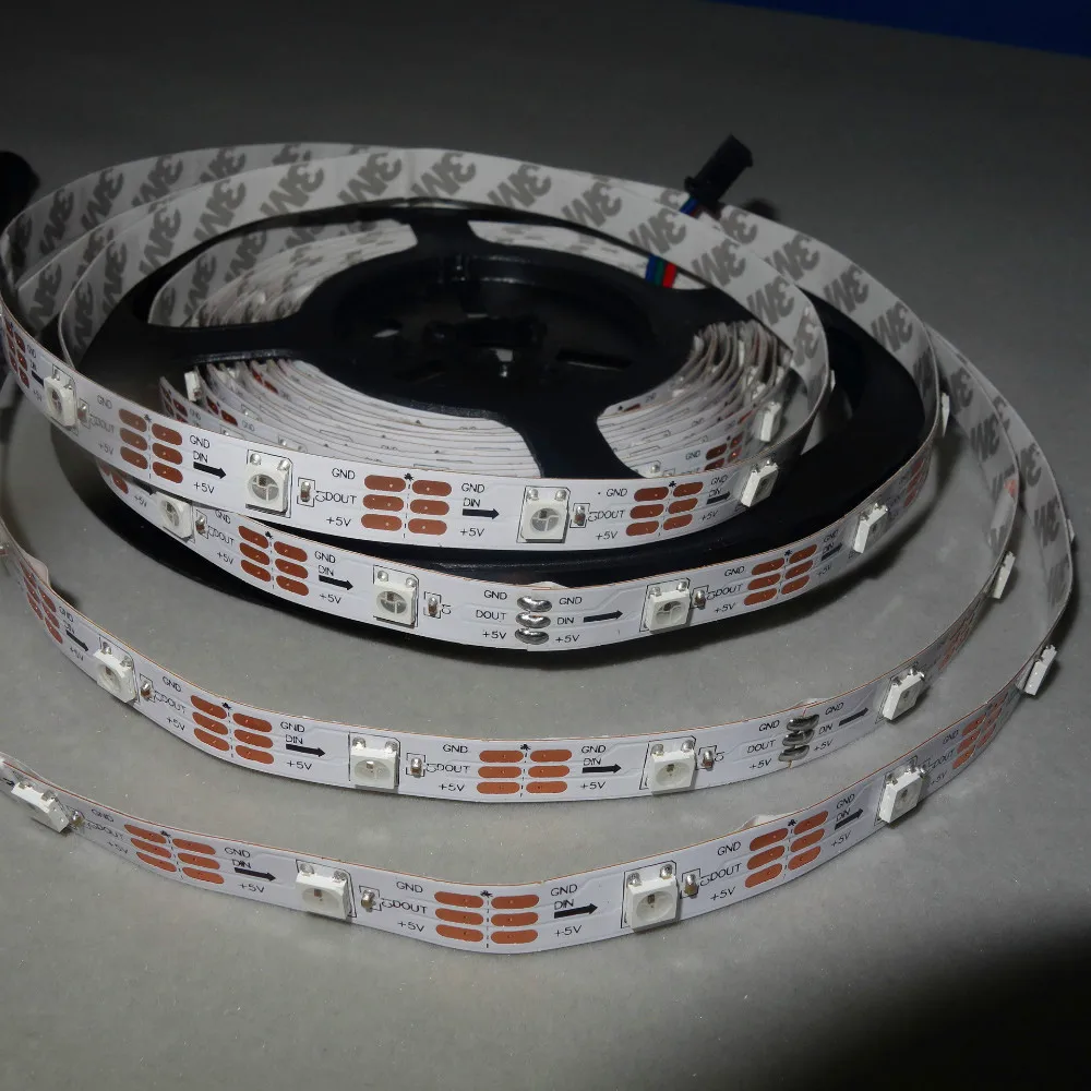 Пиксельная Светодиодная лента SK6812 5m 30 светодиодный s/m DC5V неводонепроницаемая IP33