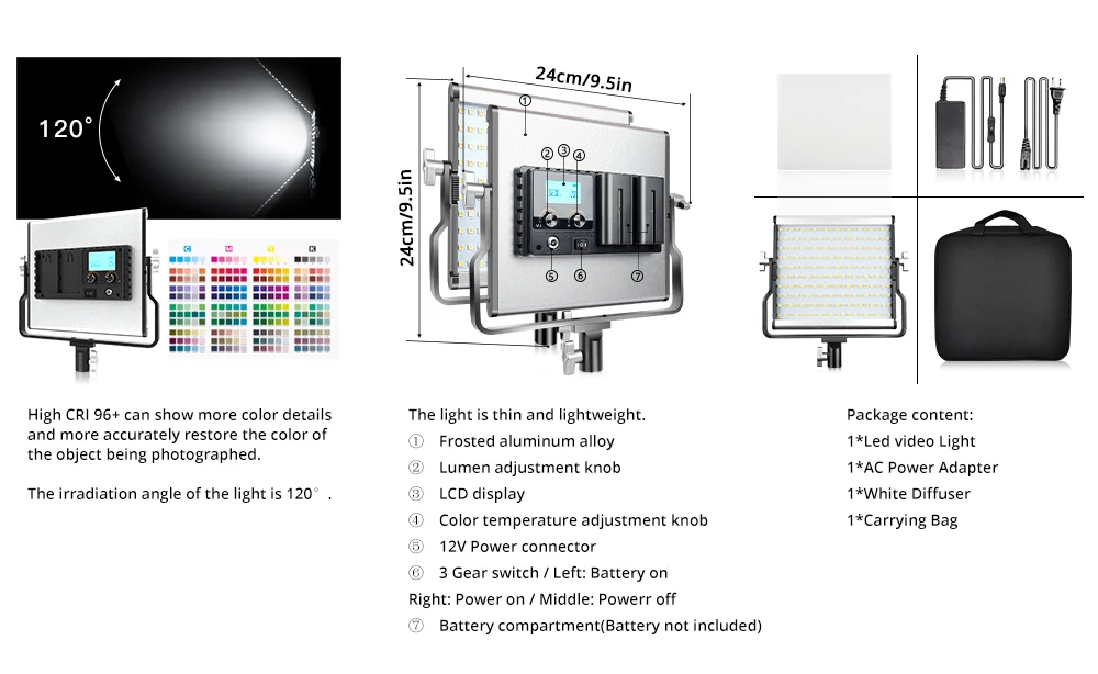 Spash L4500 портативный светодиодный видеосъемка двухцветная лампа для фотосъемки световая панель CRI 95 для камеры Youtube съемки