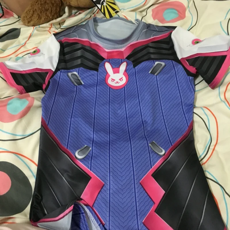 Игры OW D.VA Косплей Трейсера футболка вдоволь косплей костюм с коротким рукавом