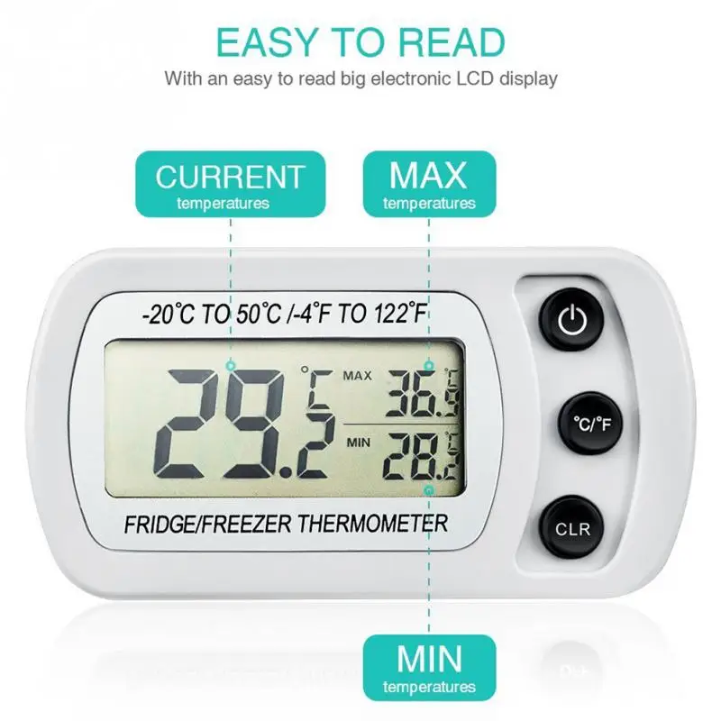 Digital Refrigerator Freezer Room Thermometer Waterproof Splash Proof Easy To Read Large Display | Инструменты