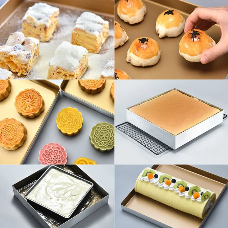 1PC oven cake baking tray rectangular biscuit pie pizza non-stick kitchen | Дом и сад