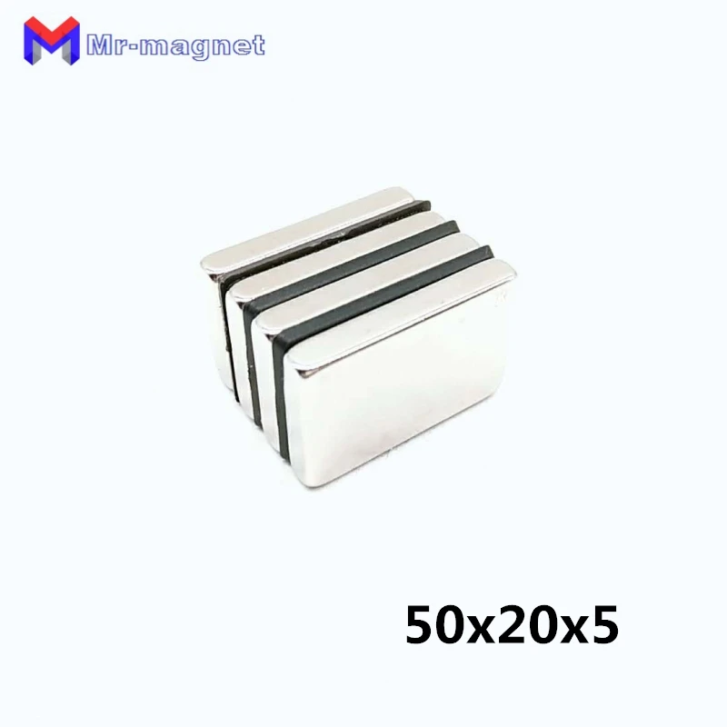 Супермощный неодимовый магнит 50x20x5 мм NdFeB 50*20*5 20 шт. 50 x 5 Магниты мм|neodymium magnet|ndfeb