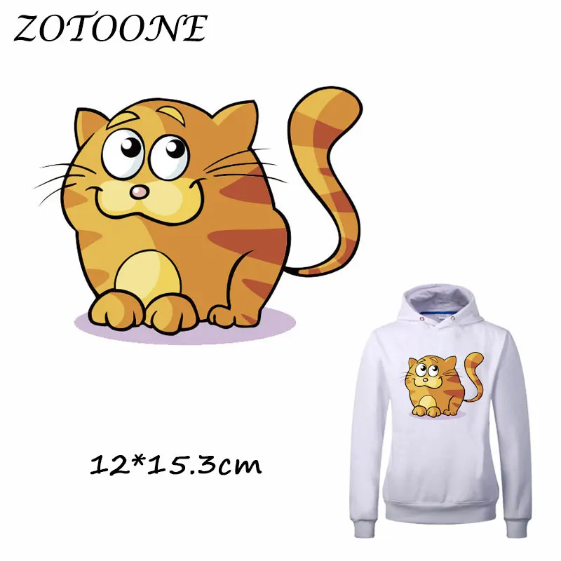 

ZOTOONE Heat Transfer Clothes Stickers Lovely Cat Patches for T Shirt Jeans Iron-on Transfers DIY Decoration Applique Clothes C