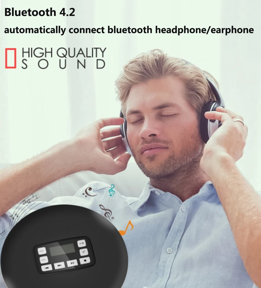 HOTT 711T Bluetooth портативный CD-плеер с перезаряжаемой батареей светодиодный дисплей, персональный CD walkman, чтобы наслаждаться музыкой и аудиокнигой