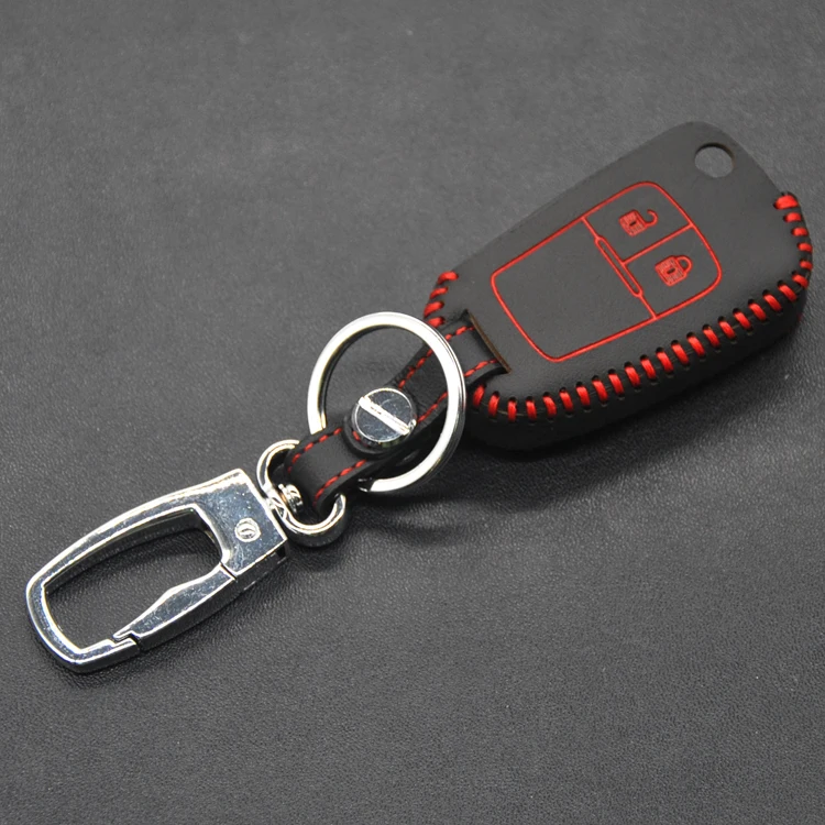 Car key cover case Suitable for Chevrolet car fold genuine leather two buttons free shipping | Автомобили и мотоциклы