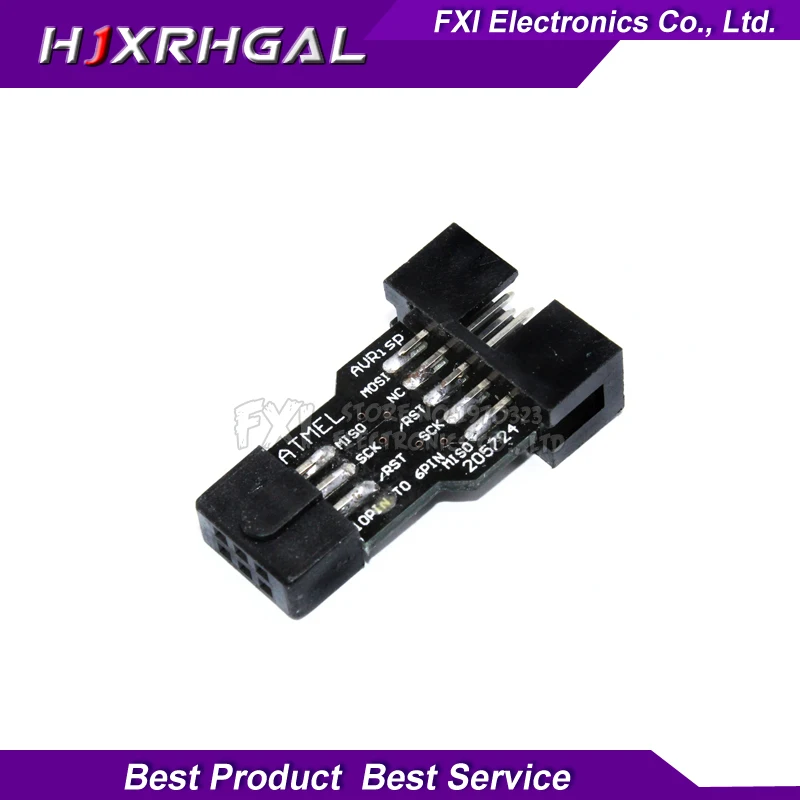 Плата адаптера 10 контактов на 6 контактов для AVRISP MKII USBASP STK500, 1 шт.