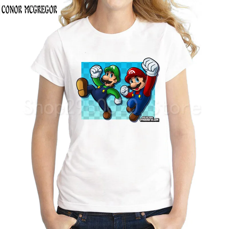 Новинка 2018 летняя футболка для женщин с принтом Super Mario SWAG забавная женская одежда