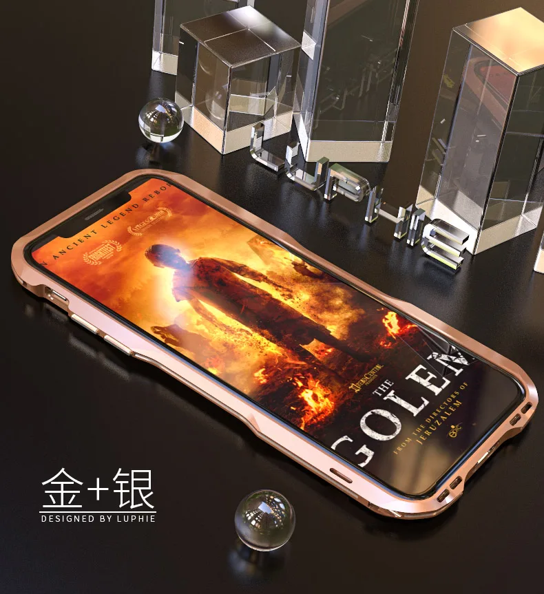 Для Iphone X XR XS MAX Luxuy металлический бампер Luphie изогнутые металлические для Iphone 7 8 Plus ультра тонкая алюминиевая рамка