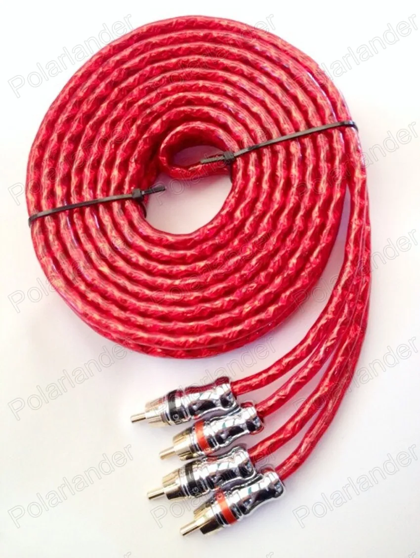 Новый красный автомобильный аудио кабель провод динамик стерео Линия для