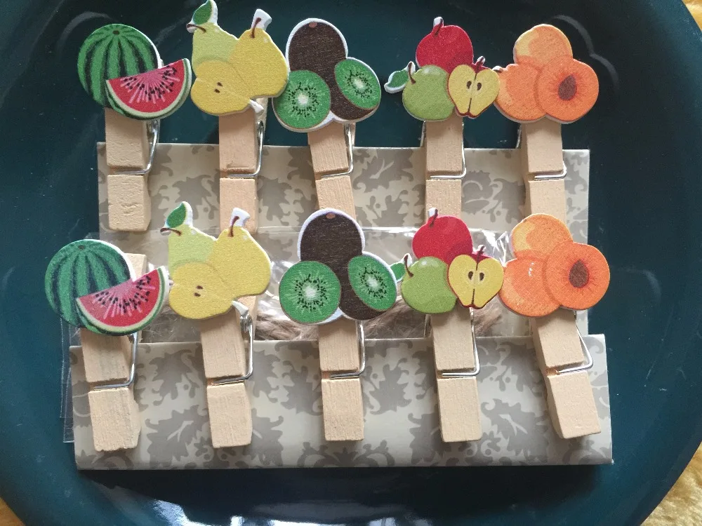 30 шт. фрукты деревянные прищепки Деревянные с бумагой контактный прищепка Craft