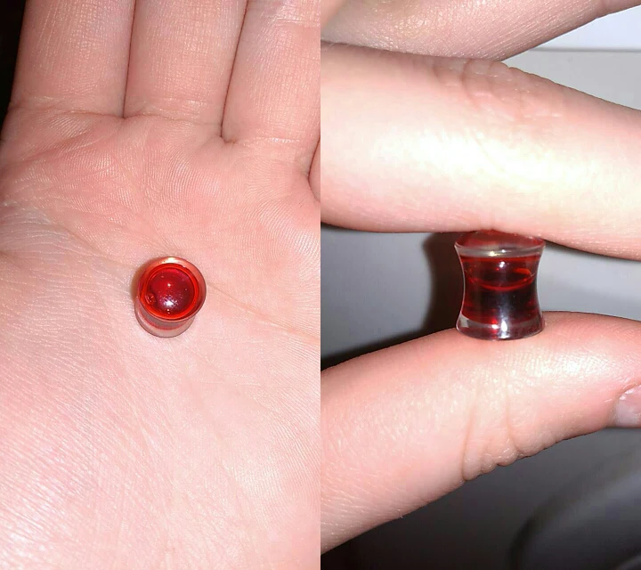 2 шт./лот красная жидкость заглушка для ушей серьги измерительные приборы