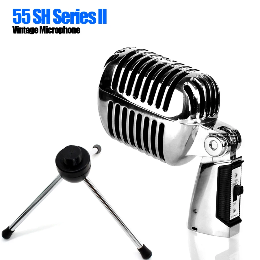 55SH Desktop Tripod Stand Pro Metal Dynamic Retro Vintage Microphone Holder For Conference Podcast Studio Recording Singing KTV
